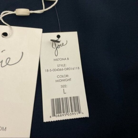 NWT Joie MilTona B Wrap Dress Midnight size Large Wrap front with Self Tie close - Picture 10 of 13